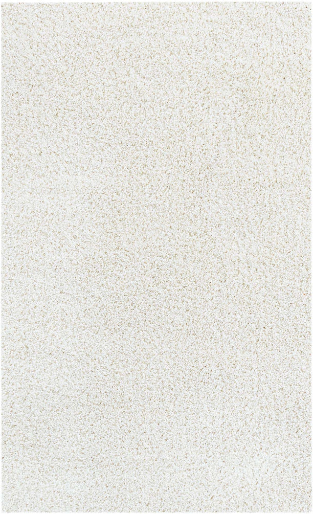 White 3' 3 x 5' 3 Soft Solid Shag Rectangle Area Rug Thick Soft Touch Fluffy & Plush Shaggy Pile