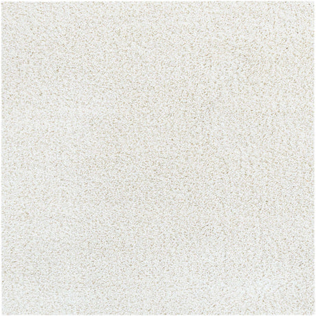 White 8' x 8' Soft Solid Shag Square Area Rug Thick Soft Touch Fluffy & Plush Shaggy Pile