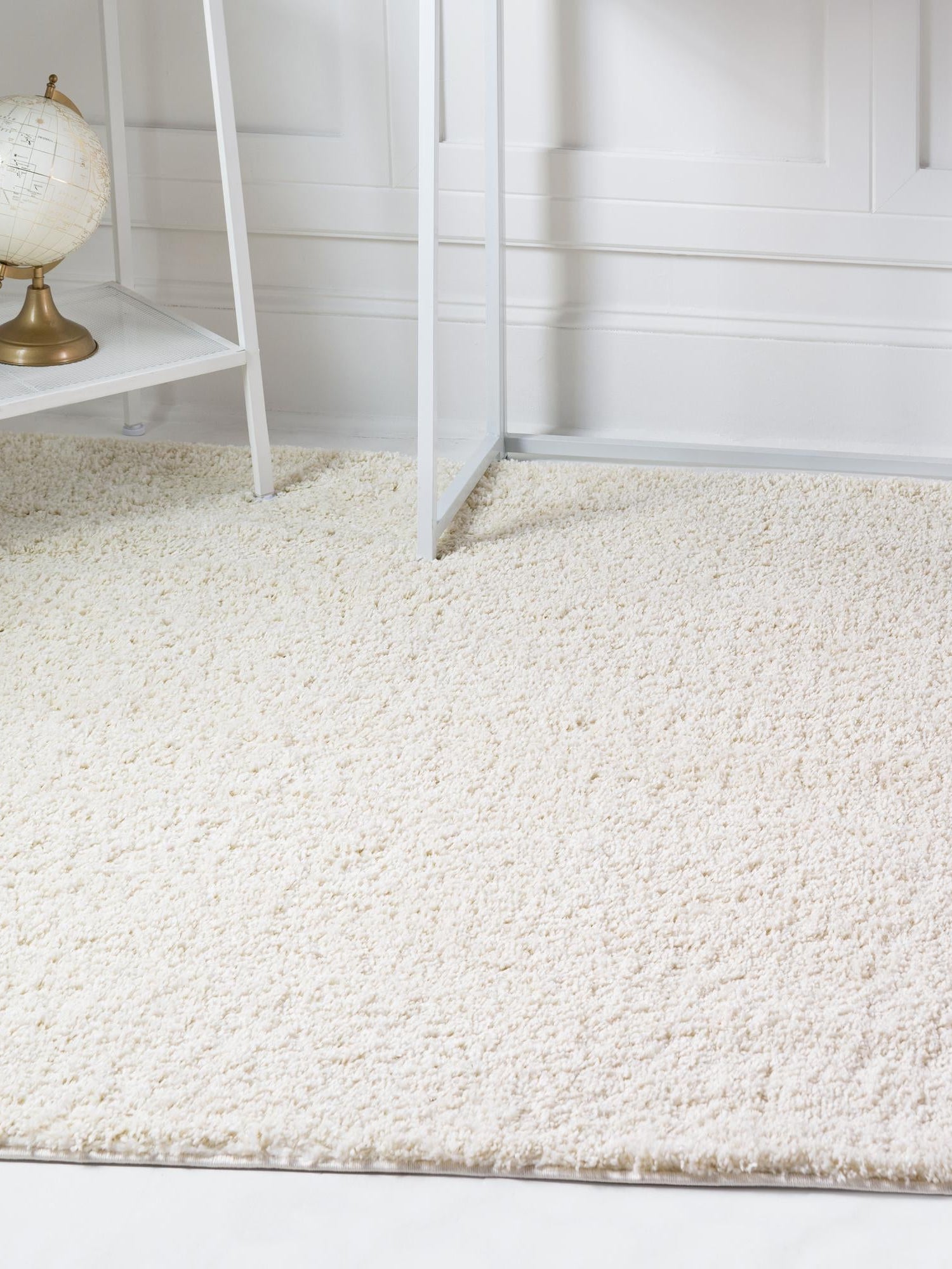 White 10' x 10' Soft Solid Shag Square Area Rug Thick Soft Touch Fluffy & Plush Shaggy Pile 100% Polypropylene Minimalist Carpet for Modern Home Interiors for Sale at Rug Engine