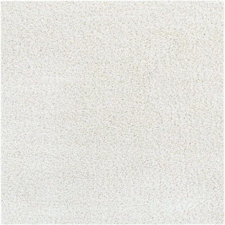 White 4' 1 x 4' 1 Soft Solid Shag Square Area Rug Thick Soft Touch Fluffy & Plush Shaggy Pile