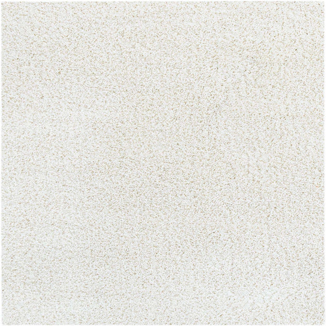White 4' 1 x 4' 1 Soft Solid Shag Square Area Rug Thick Soft Touch Fluffy & Plush Shaggy Pile