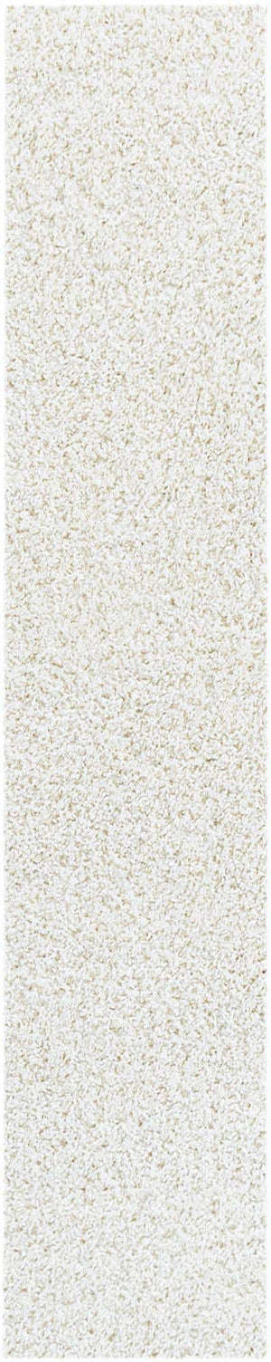 White 2' 7 x 13' 1 Soft Solid Shag Runner Area Rug Thick Soft Touch Fluffy & Plush Shaggy Pile