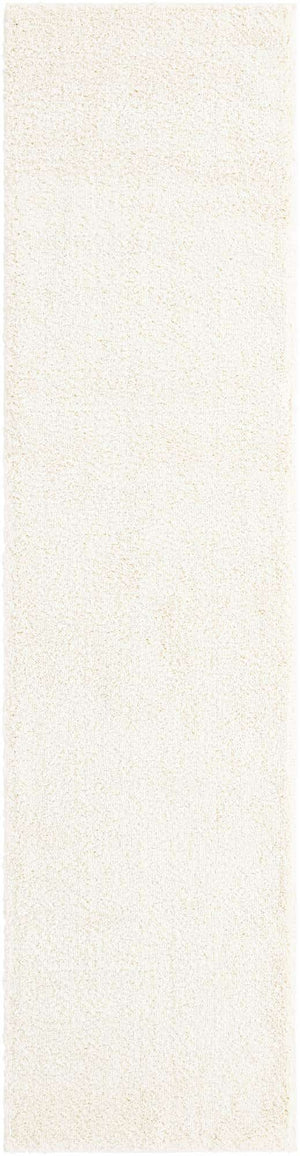 White 2' 7 x 10' Soft Solid Shag Runner Area Rug Thick Soft Touch Fluffy & Plush Shaggy Pile