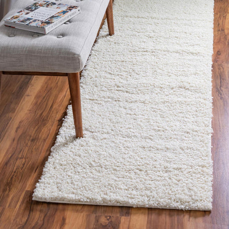 White 2' x 4' 1 Soft Solid Shag Runner Area Rug Thick Soft Touch Fluffy & Plush Shaggy Pile