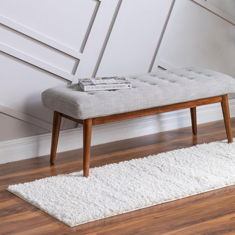 White 2' x 6' 7 Soft Solid Shag Runner Area Rug Thick Soft Touch Fluffy & Plush Shaggy Pile 100% Polypropylene Minimalist Carpet for Modern Home Interiors for Sale at Rug Engine
