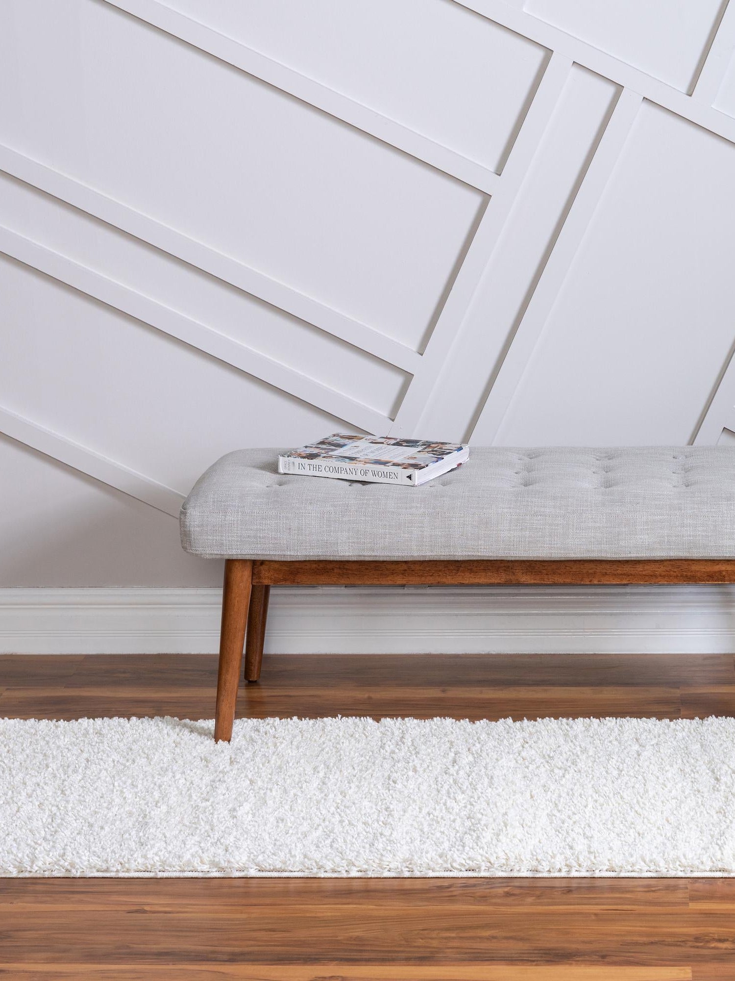 White 2' x 4' 1 Soft Solid Shag Runner Area Rug Thick Soft Touch Fluffy & Plush Shaggy Pile