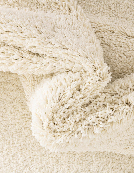 White 2' 7 x 12' Soft Solid Shag Runner Area Rug Thick Soft Touch Fluffy & Plush Shaggy Pile 100% Polypropylene Minimalist Carpet for Modern Home Interiors for Sale at Rug Engine