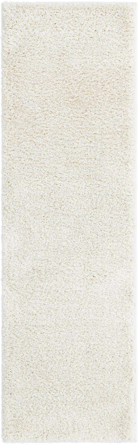 White 2' x 6' 7 Soft Solid Shag Runner Area Rug Thick Soft Touch Fluffy & Plush Shaggy Pile
