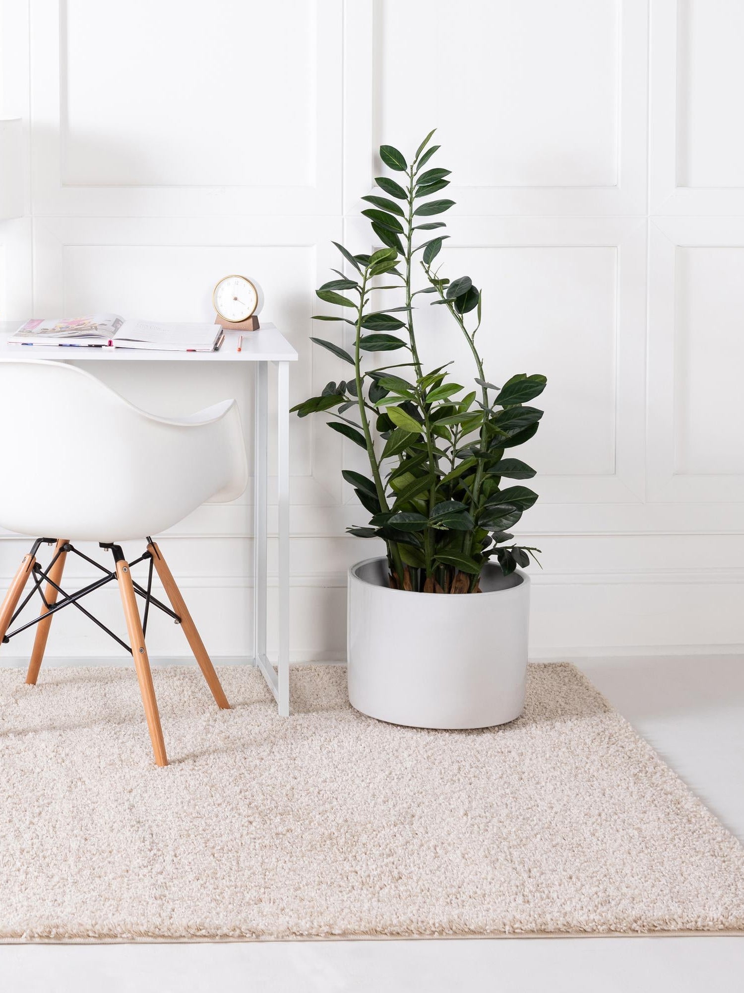 Oatmeal Beige 6' 1 x 9' Soft Solid Shag Rectangle Area Rug Thick Soft Touch Fluffy & Plush Shaggy Pile