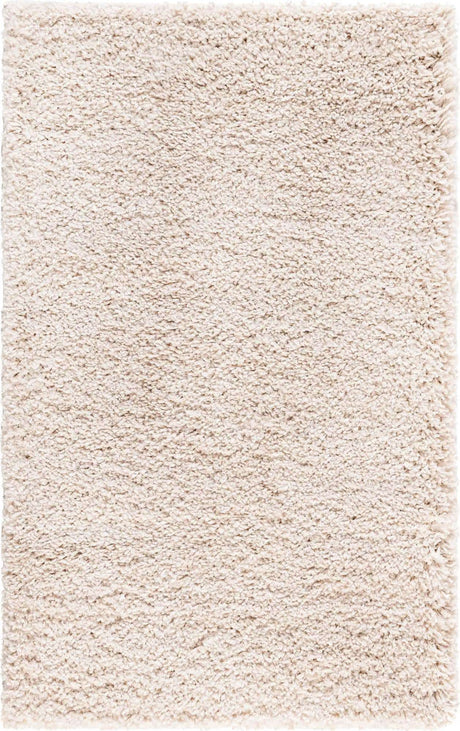 Oatmeal Beige 3' 3 x 5' 3 Soft Solid Shag Rectangle Area Rug Thick Soft Touch Fluffy & Plush Shaggy Pile