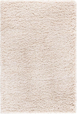 Oatmeal Beige 2' x 3' 1 Soft Solid Shag Rectangle Area Rug Thick Soft Touch Fluffy & Plush Shaggy Pile