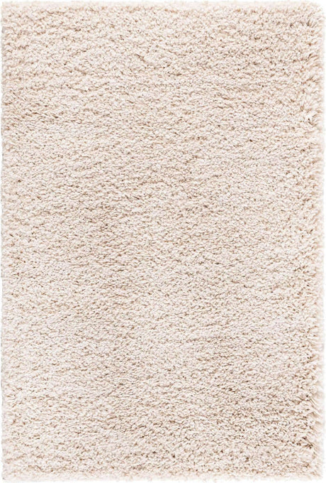Oatmeal Beige 2' x 3' 1 Soft Solid Shag Rectangle Area Rug Thick Soft Touch Fluffy & Plush Shaggy Pile