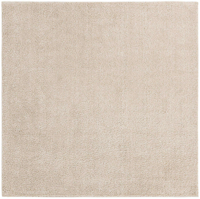 Oatmeal Beige 7' 10 x 7' 10 Soft Solid Shag Square Area Rug Thick Soft Touch Fluffy & Plush Shaggy Pile