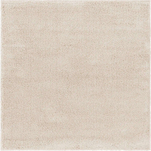 Oatmeal Beige 5' 3 x 5' 3 Soft Solid Shag Square Area Rug Thick Soft Touch Fluffy & Plush Shaggy Pile