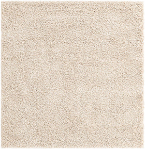 Oatmeal Beige 4' 1 x 4' 1 Soft Solid Shag Square Area Rug Thick Soft Touch Fluffy & Plush Shaggy Pile