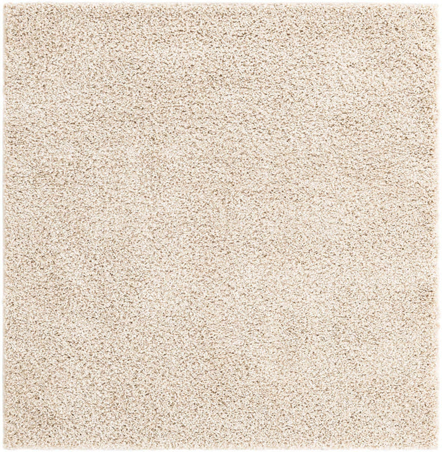 Oatmeal Beige 4' 1 x 4' 1 Soft Solid Shag Square Area Rug Thick Soft Touch Fluffy & Plush Shaggy Pile