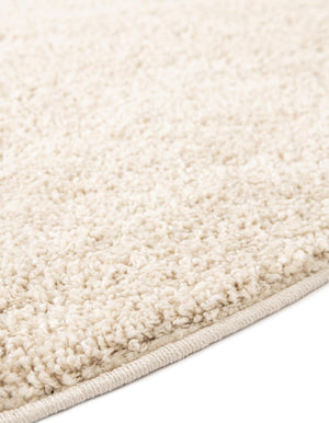 Oatmeal Beige 7' 1 x 7' 1 Soft Solid Shag Round Area Rug Thick Soft Touch Fluffy & Plush Shaggy Pile