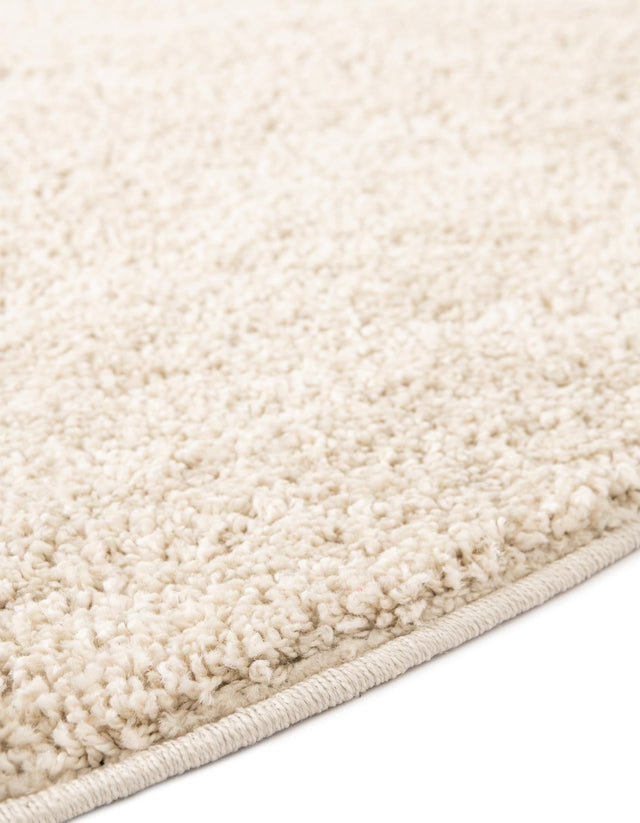 Oatmeal Beige 7' 1 x 7' 1 Soft Solid Shag Round Area Rug Thick Soft Touch Fluffy & Plush Shaggy Pile