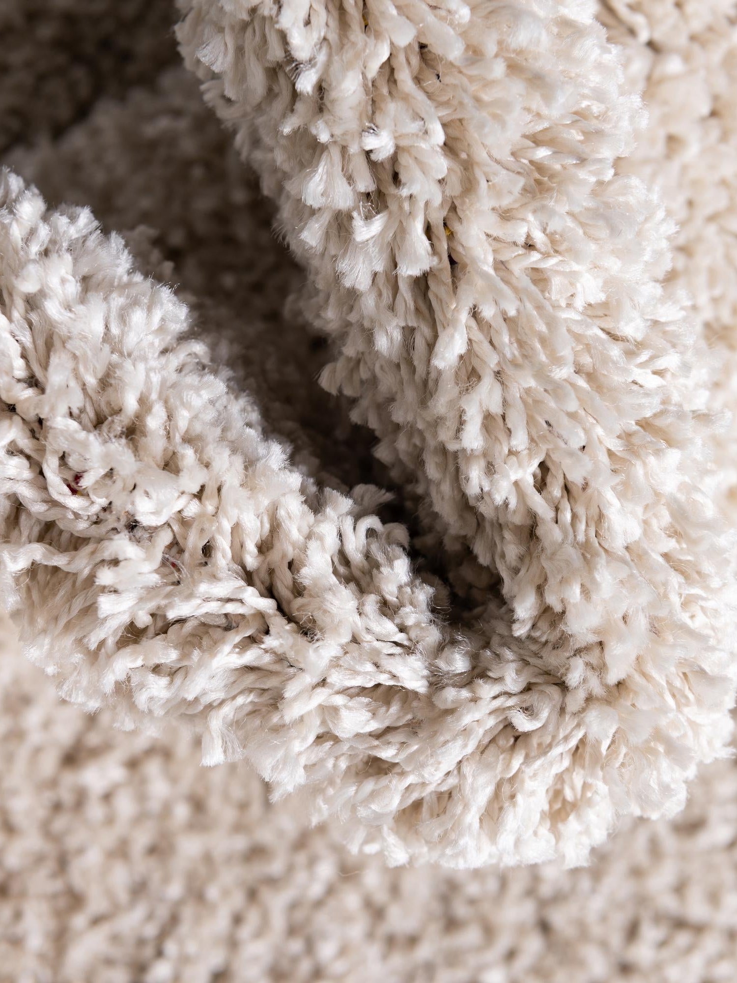 Oatmeal Beige 6' 1 x 6' 1 Soft Solid Shag Round Area Rug Thick Soft Touch Fluffy & Plush Shaggy Pile 100% Polypropylene Minimalist Carpet for Modern Home Interiors for Sale at Rug Engine