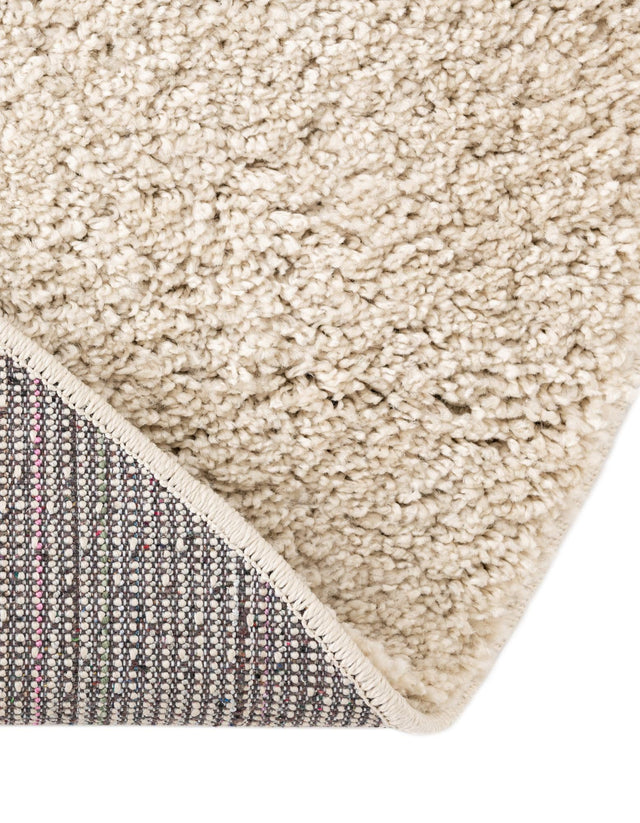 Oatmeal Beige 7' 1 x 7' 1 Soft Solid Shag Round Area Rug Thick Soft Touch Fluffy & Plush Shaggy Pile