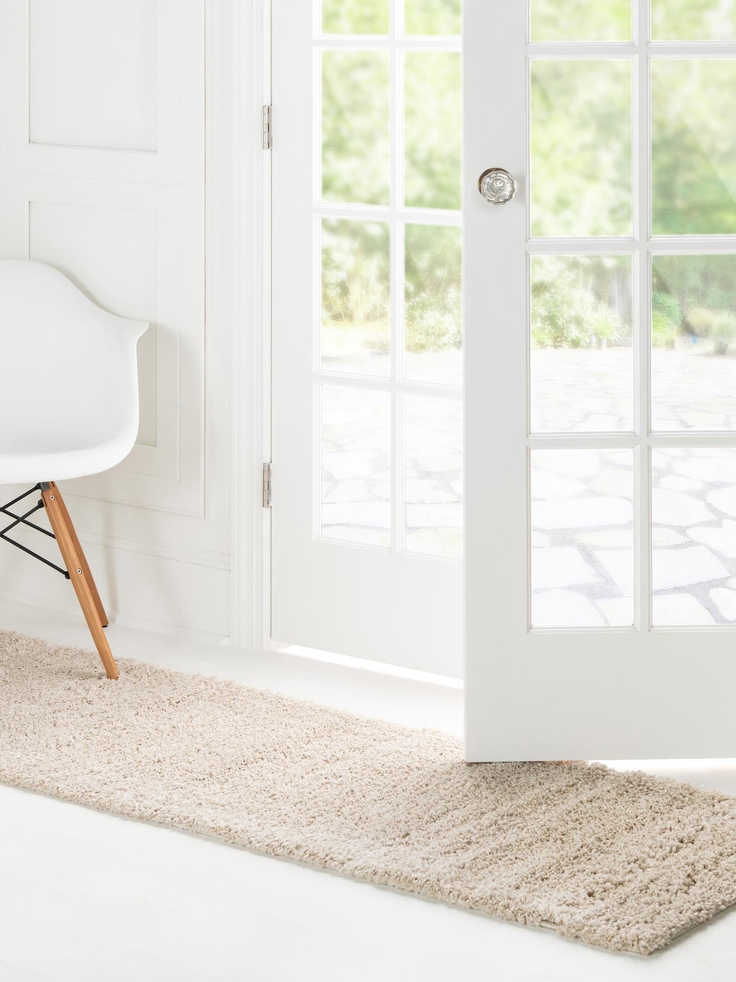 Oatmeal Beige 2' x 4' 1 Soft Solid Shag Runner Area Rug Thick Soft Touch Fluffy & Plush Shaggy Pile