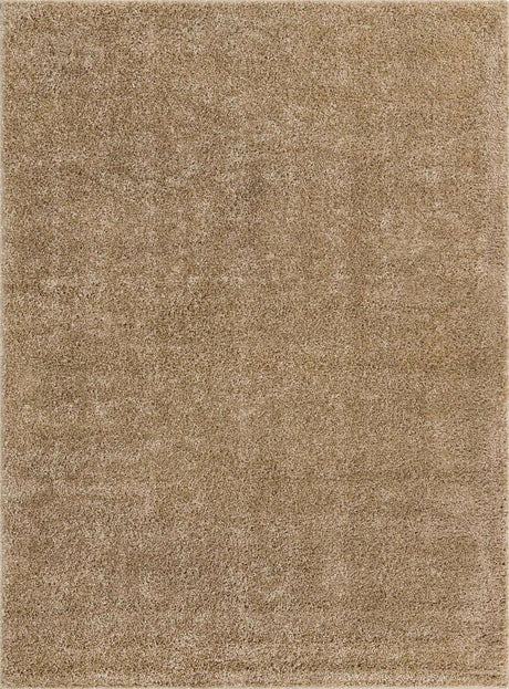 Khaki 8' x 11' Soft Solid Shag Rectangle Area Rug Thick Soft Touch Fluffy & Plush Shaggy Pile