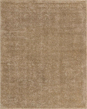 Khaki 8' x 10' Soft Solid Shag Rectangle Area Rug Thick Soft Touch Fluffy & Plush Shaggy Pile