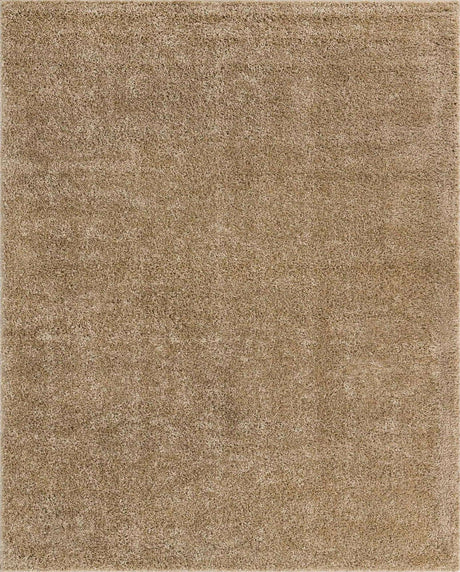 Khaki 8' x 10' Soft Solid Shag Rectangle Area Rug Thick Soft Touch Fluffy & Plush Shaggy Pile