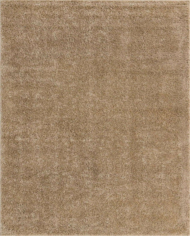 Khaki 8' x 10' Soft Solid Shag Rectangle Area Rug Thick Soft Touch Fluffy & Plush Shaggy Pile