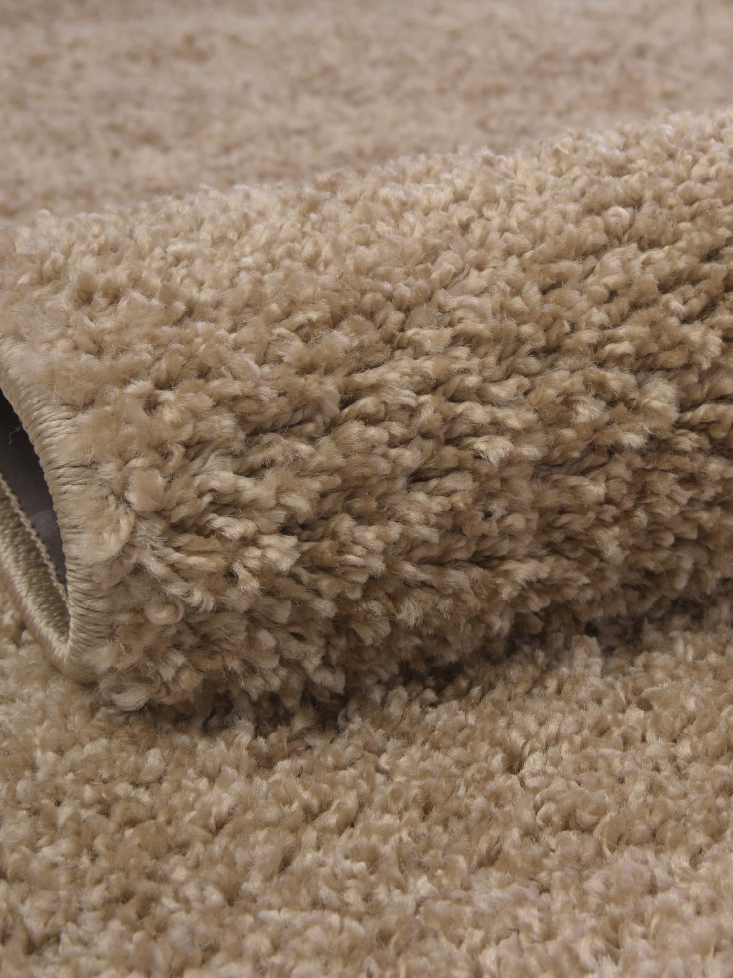 Khaki 6' 1 x 9' Soft Solid Shag Rectangle Area Rug Thick Soft Touch Fluffy & Plush Shaggy Pile 100% Polypropylene Minimalist Carpet for Modern Home Interiors for Sale at Rug Engine