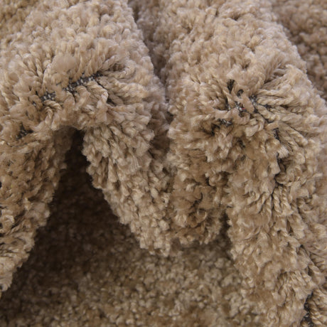 Khaki 6' 1 x 9' Soft Solid Shag Rectangle Area Rug Thick Soft Touch Fluffy & Plush Shaggy Pile 100% Polypropylene Minimalist Carpet for Modern Home Interiors for Sale at Rug Engine