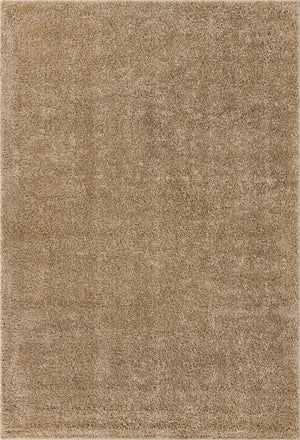 Khaki 4' 1 x 6' 1 Soft Solid Shag Rectangle Area Rug Thick Soft Touch Fluffy & Plush Shaggy Pile