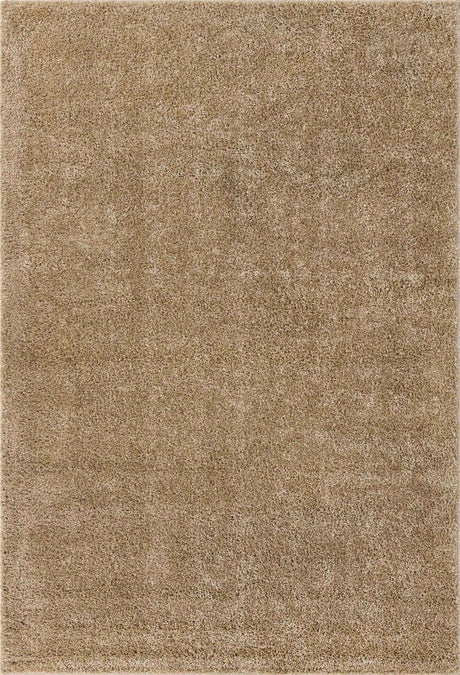 Khaki 4' 1 x 6' 1 Soft Solid Shag Rectangle Area Rug Thick Soft Touch Fluffy & Plush Shaggy Pile