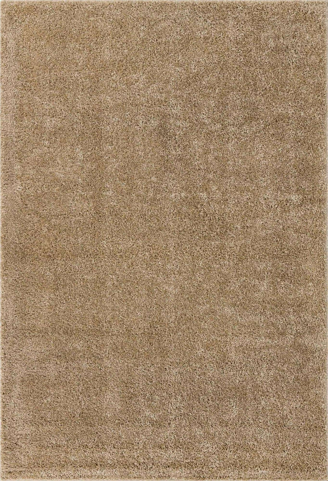 Khaki 4' 1 x 6' 1 Soft Solid Shag Rectangle Area Rug Thick Soft Touch Fluffy & Plush Shaggy Pile