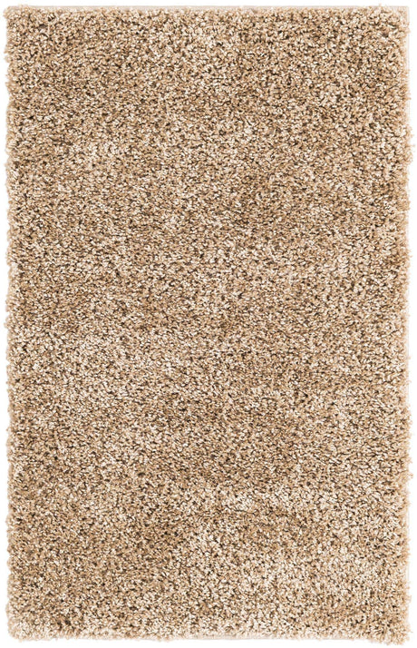 Khaki 2' x 3' 1 Soft Solid Shag Rectangle Area Rug Thick Soft Touch Fluffy & Plush Shaggy Pile
