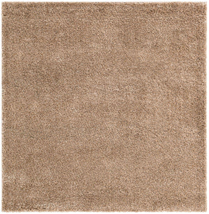 Khaki 5' 1 x 5' 1 Soft Solid Shag Square Area Rug Thick Soft Touch Fluffy & Plush Shaggy Pile