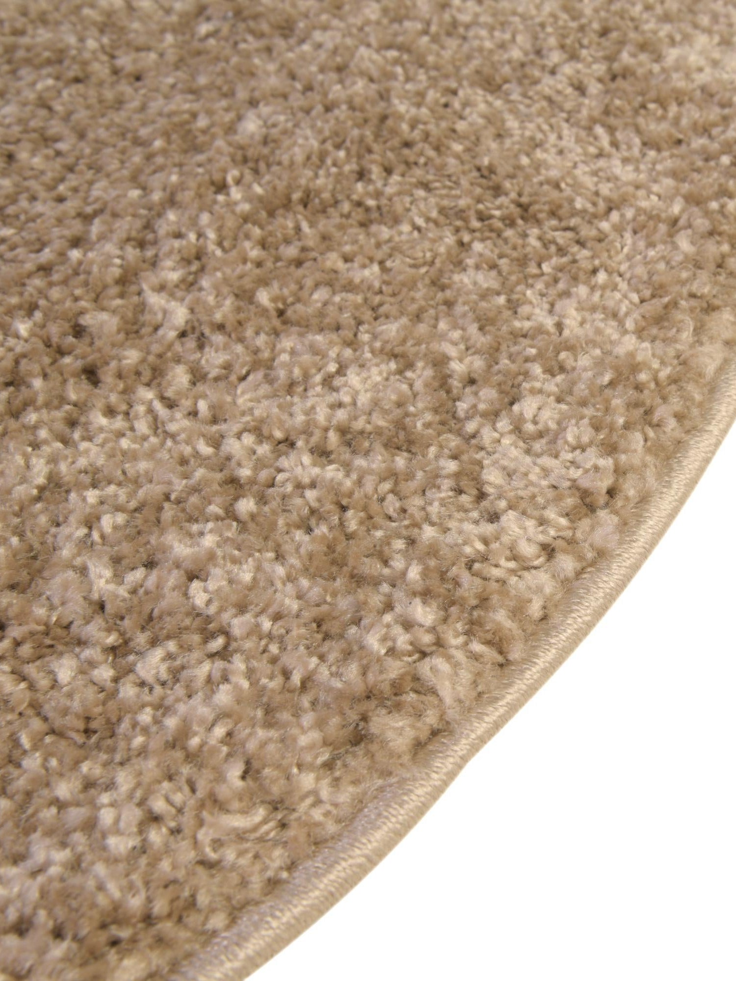 Khaki 8' x 8' Soft Solid Shag Round Area Rug Thick Soft Touch Fluffy & Plush Shaggy Pile 100% Polypropylene Minimalist Carpet for Modern Home Interiors for Sale at Rug Engine