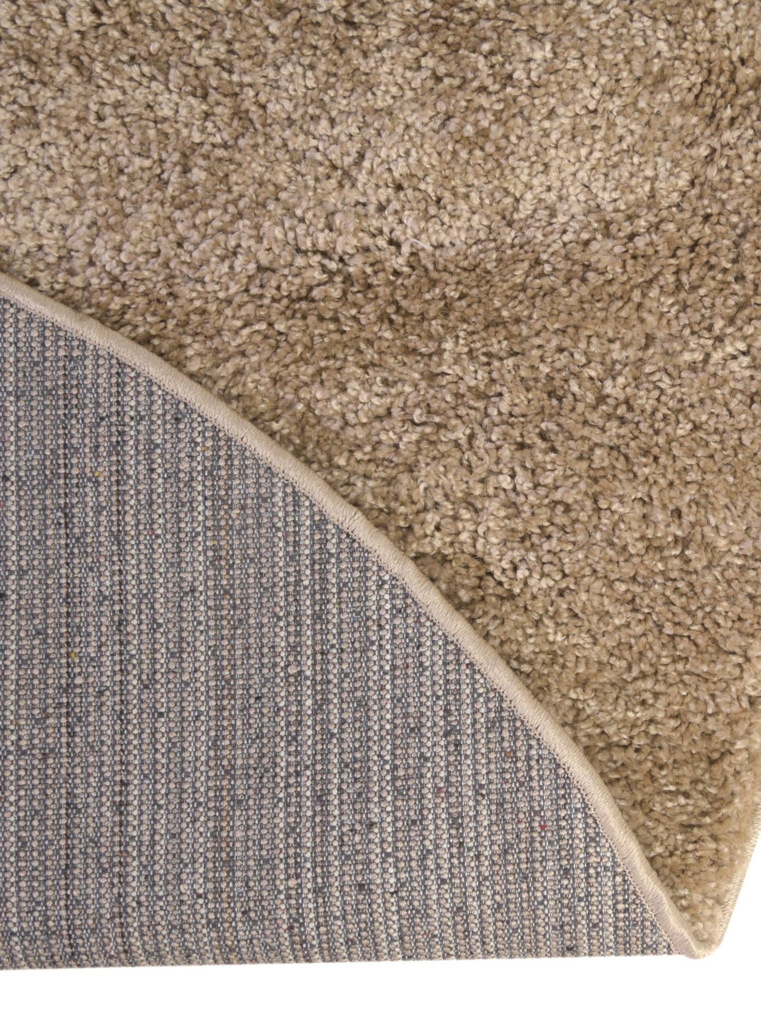 Khaki 3' 3 x 3' 3 Soft Solid Shag Round Area Rug Thick Soft Touch Fluffy & Plush Shaggy Pile 100% Polypropylene Minimalist Carpet for Modern Home Interiors for Sale at Rug Engine