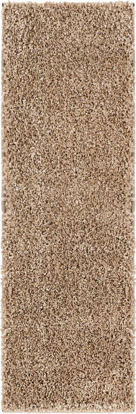 Khaki 2' x 6' 9 Soft Solid Shag Runner Area Rug Thick Soft Touch Fluffy & Plush Shaggy Pile