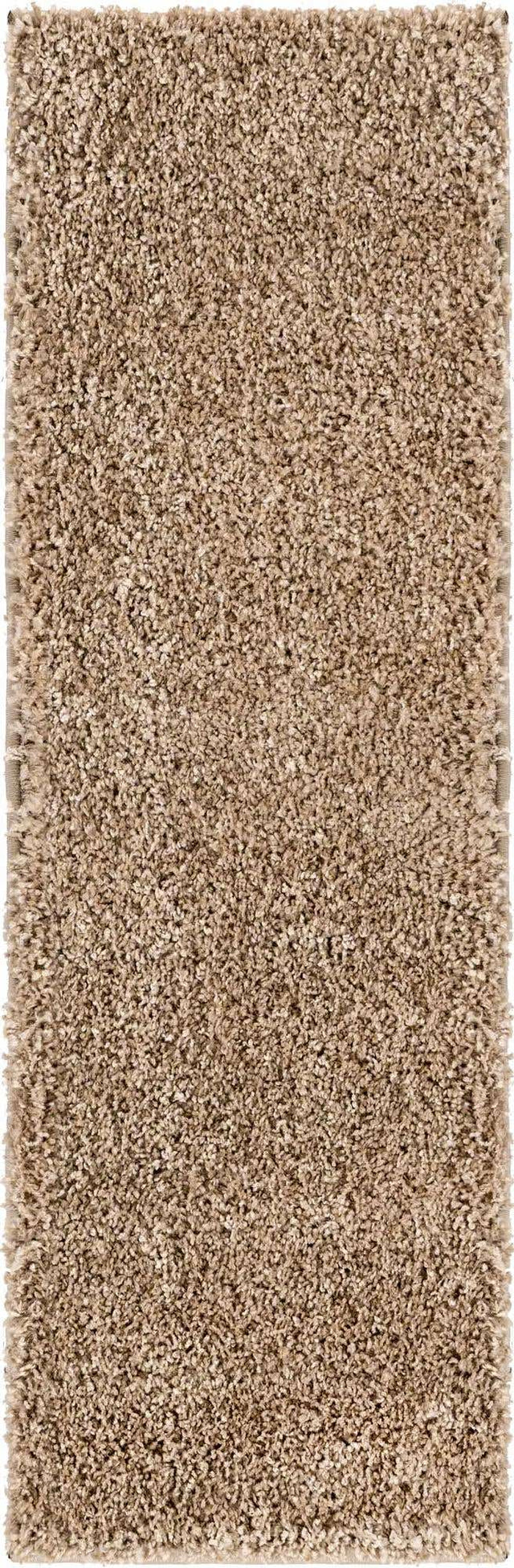 Khaki 2' x 6' 9 Soft Solid Shag Runner Area Rug Thick Soft Touch Fluffy & Plush Shaggy Pile