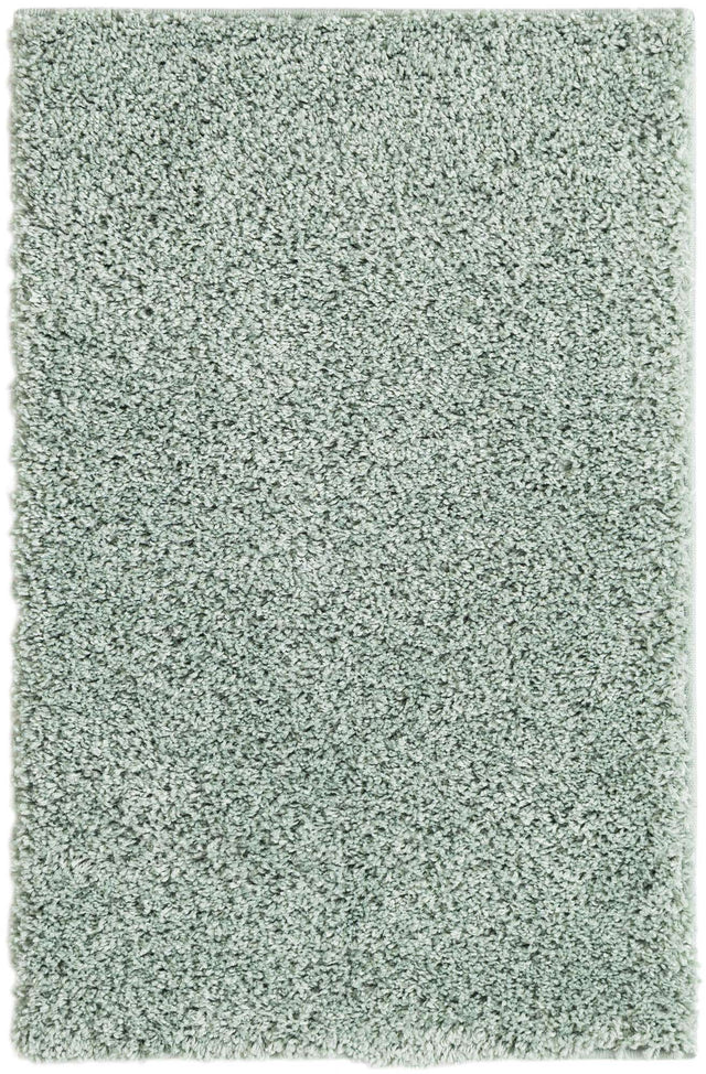 Sage Green 2' x 3' 1 Soft Solid Shag Rectangle Area Rug Thick Soft Touch Fluffy & Plush Shaggy Pile