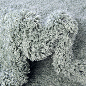Sage Green 4' 1 x 4' 1 Soft Solid Shag Square Area Rug Thick Soft Touch Fluffy & Plush Shaggy Pile