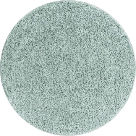 Sage Green 8' x 8' Soft Solid Shag Round Area Rug Thick Soft Touch Fluffy & Plush Shaggy Pile