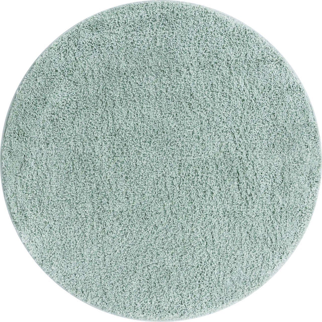 Sage Green 8' x 8' Soft Solid Shag Round Area Rug Thick Soft Touch Fluffy & Plush Shaggy Pile
