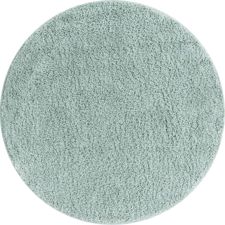 Sage Green 3' 3 x 3' 3 Soft Solid Shag Round Area Rug Thick Soft Touch Fluffy & Plush Shaggy Pile