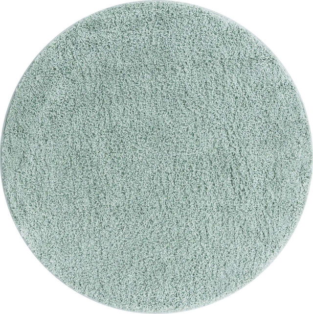 Sage Green 3' 3 x 3' 3 Soft Solid Shag Round Area Rug Thick Soft Touch Fluffy & Plush Shaggy Pile