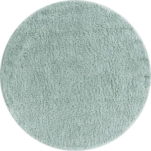 Sage Green 4' 1 x 4' 1 Soft Solid Shag Round Area Rug Thick Soft Touch Fluffy & Plush Shaggy Pile