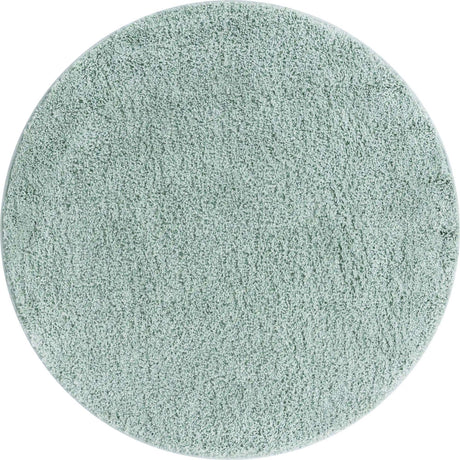 Sage Green 4' 1 x 4' 1 Soft Solid Shag Round Area Rug Thick Soft Touch Fluffy & Plush Shaggy Pile