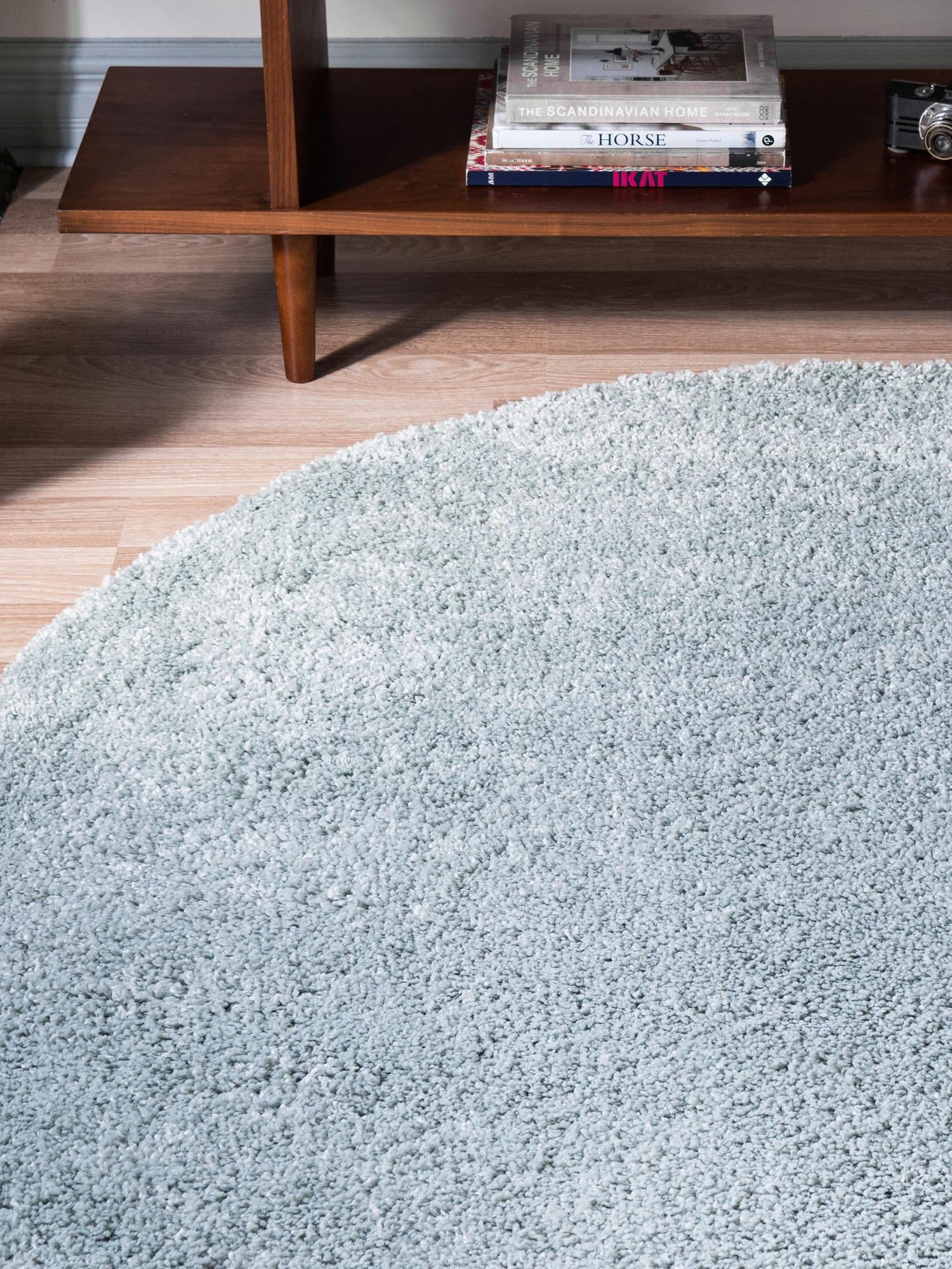 Sage Green 3' 3 x 3' 3 Soft Solid Shag Round Area Rug Thick Soft Touch Fluffy & Plush Shaggy Pile 100% Polypropylene Minimalist Carpet for Modern Home Interiors for Sale at Rug Engine