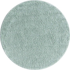 Sage Green 5' 1 x 5' 1 Soft Solid Shag Round Area Rug Thick Soft Touch Fluffy & Plush Shaggy Pile